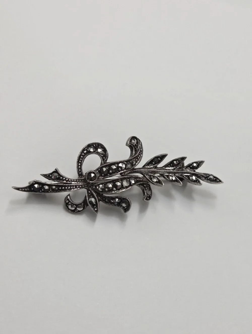 Vintage Art Deco Sterling Silver Marcasite Brooch